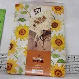 Celebrate Together Fall Sunflower Oblong Tablecloth 60x102 Yellow Harvest Decor